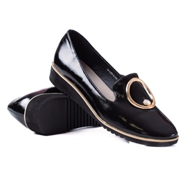 SHELOVET Mocasines mujer charol rojo 4