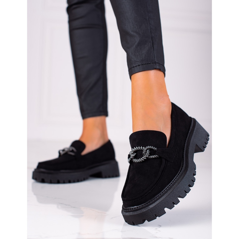 SHELOVET Mocasines en la plataforma negro 1