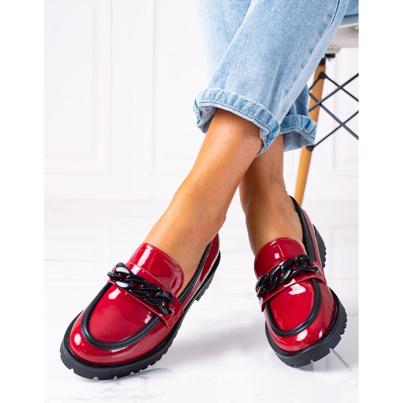 SHELOVET Mocasines de moda rojo 1