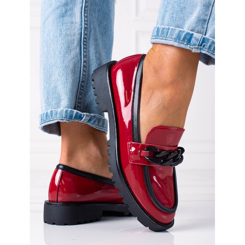 SHELOVET Mocasines de moda rojo 2