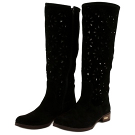 Olivier Botas de mujer caladas No negro 2