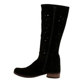 Olivier Botas de mujer caladas No negro 1