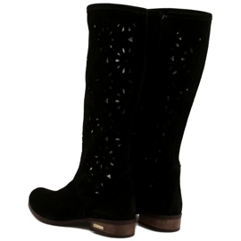 Olivier Botas de mujer caladas No negro 3