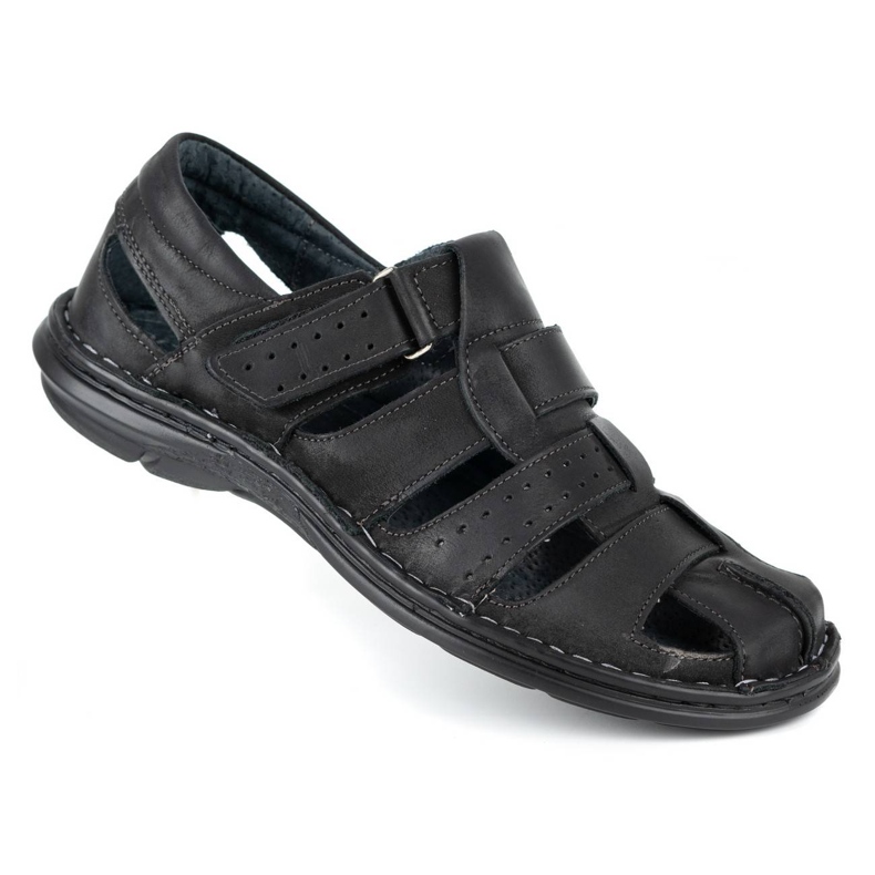 Olivier Sandalias de hombre negras 467 negro 2