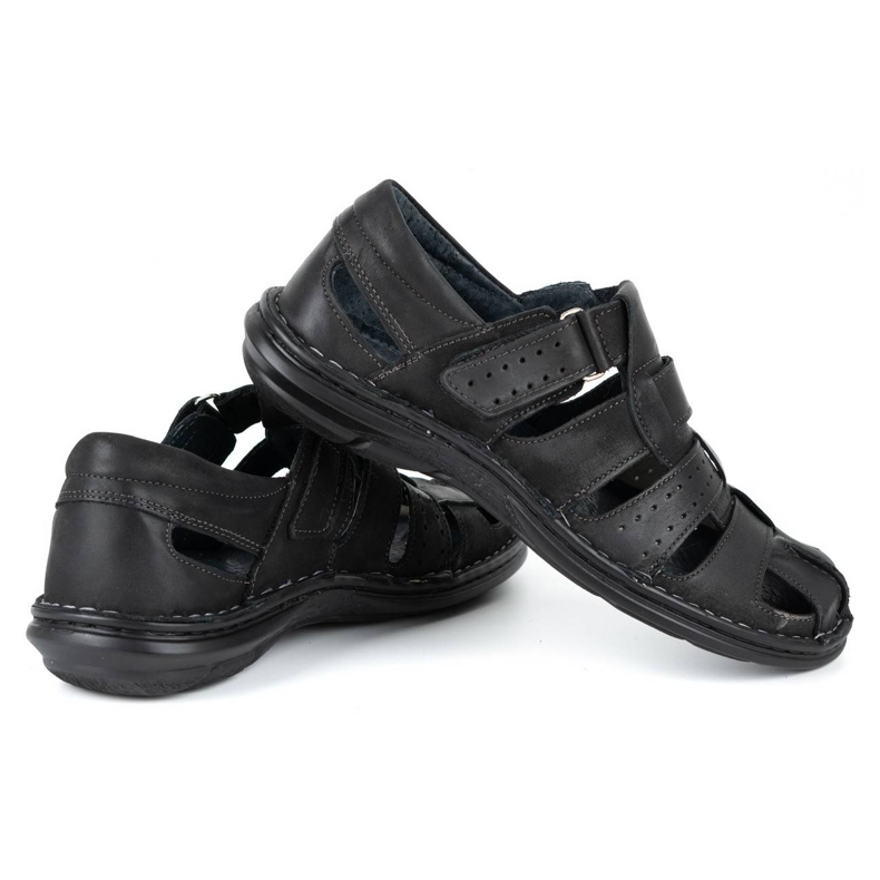 Olivier Sandalias de hombre negras 467 negro 4