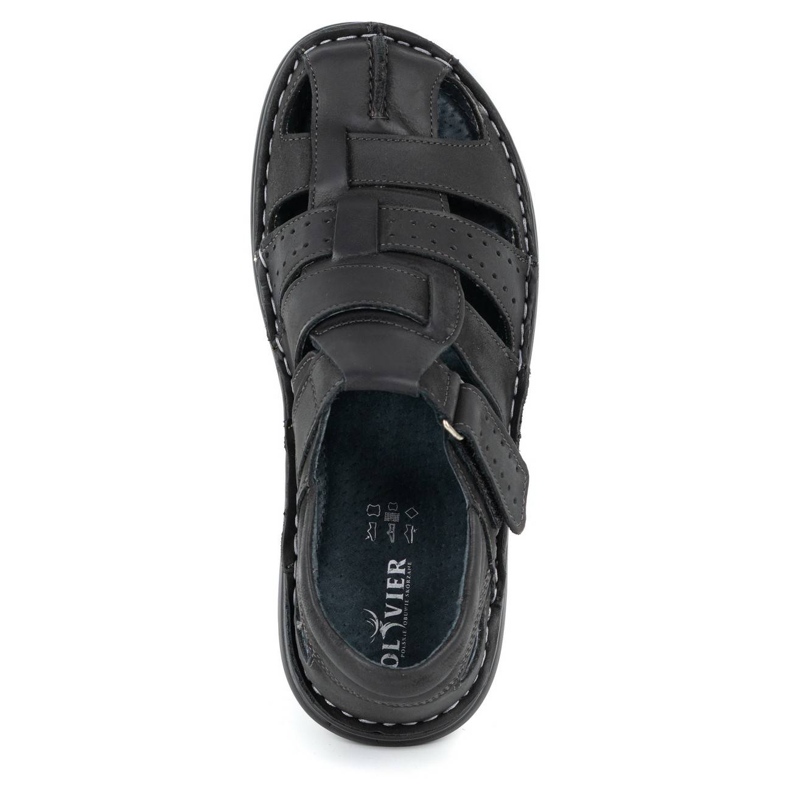 Olivier Sandalias de hombre negras 467 negro 6