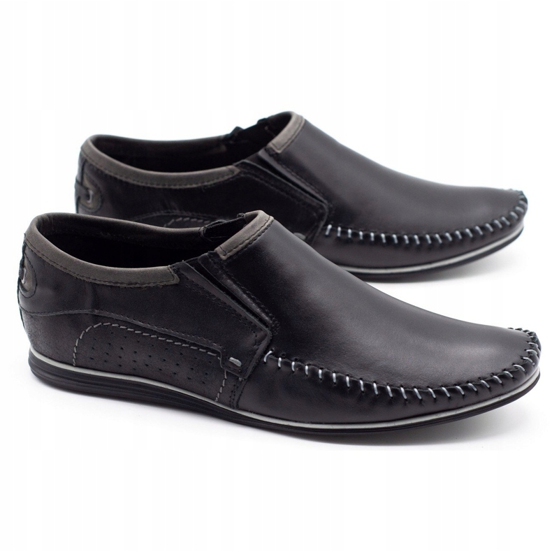 KOMODO Mocasines de piel para hombre 847 negro 2 KOMODO Mocasines de piel para hombre 847 negro 2