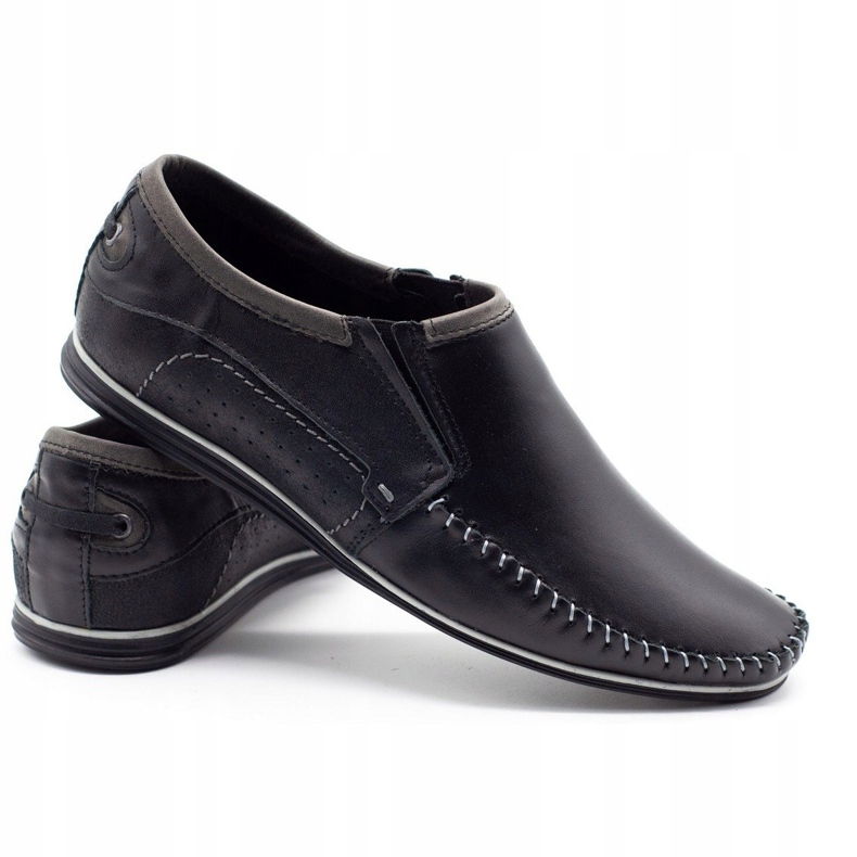 KOMODO Mocasines de piel para hombre 847 negro 3