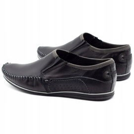 KOMODO Mocasines de piel para hombre 847 negro 4