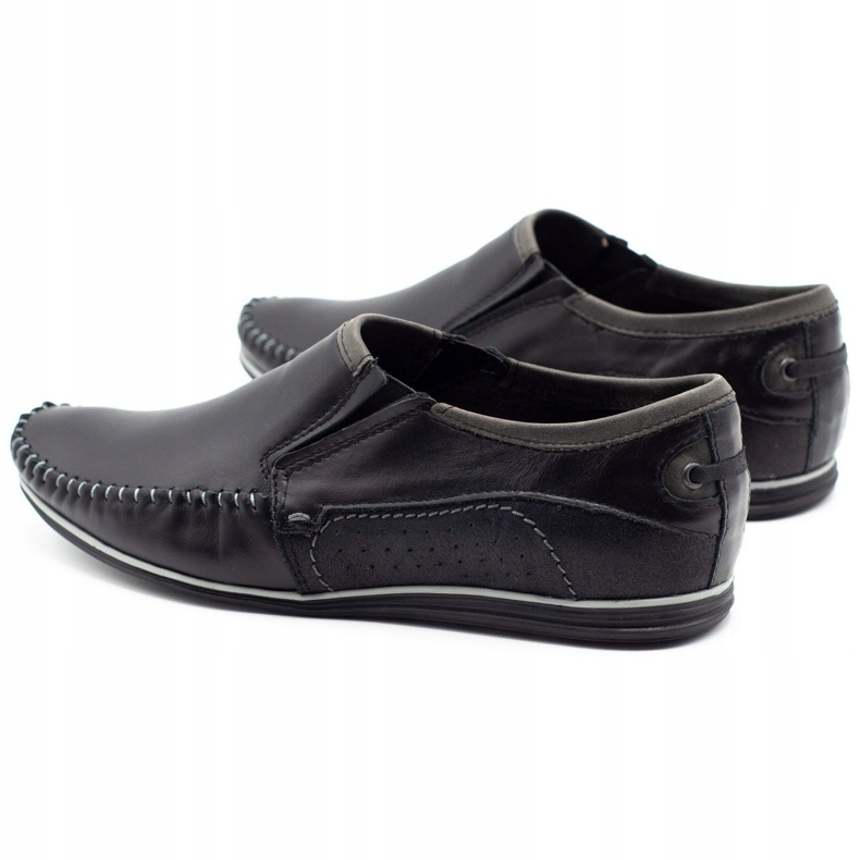 KOMODO Mocasines de piel para hombre 847 negro 4