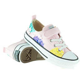 Deportivas bajas Shelovet para niños con flores rosas rosado multicolor 3