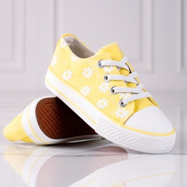 Deportivas infantiles Vico con flores amarillas blanco amarillo 1 Deportivas infantiles Vico con flores amarillas blanco amarillo 1