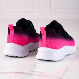 Deportivo Infantil Shelovet Bicolor Velcro negro rosado 1
