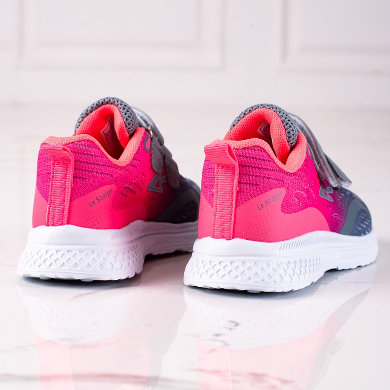 Deportivas infantiles Shelovet con cierre de velcro rosa y gris rosado 1