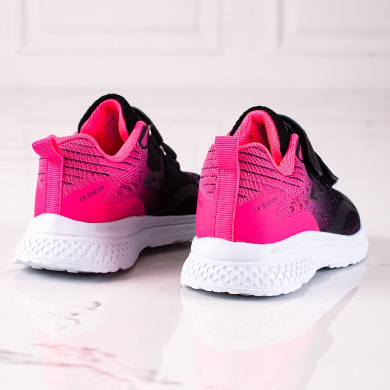 Deportivas infantiles Shelovet con cierre de velcro rosa negro rosado 2