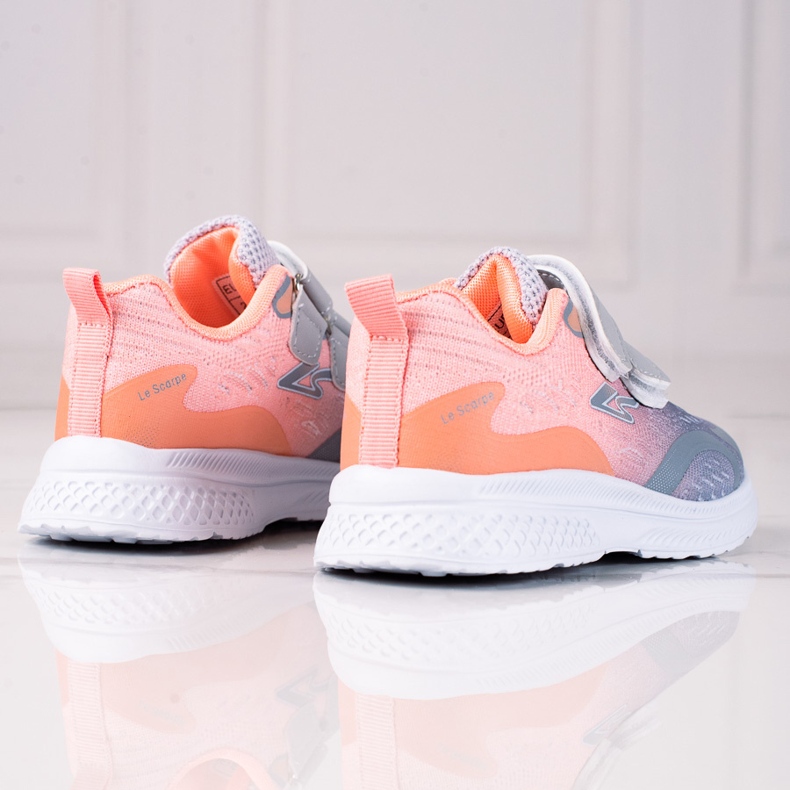 Deportivas infantiles Shelovet con cierre de velcro naranja gris 1