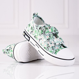 Deportivas infantiles Shelovet con flores verdes ['blanco', 'verde', 'amarillo'] 2