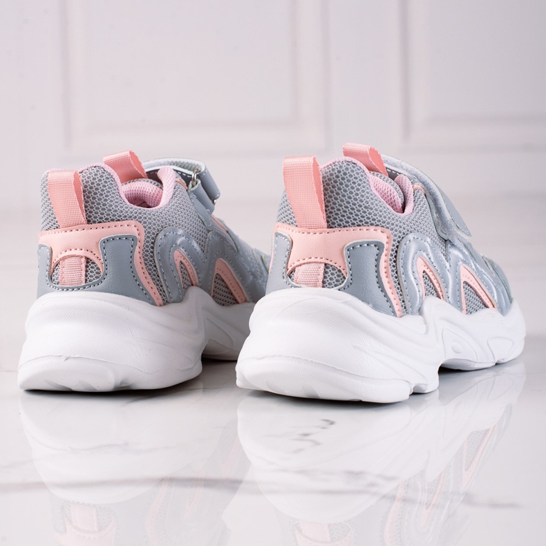 Deportivas infantiles Shelovet con velcro gris azul 1