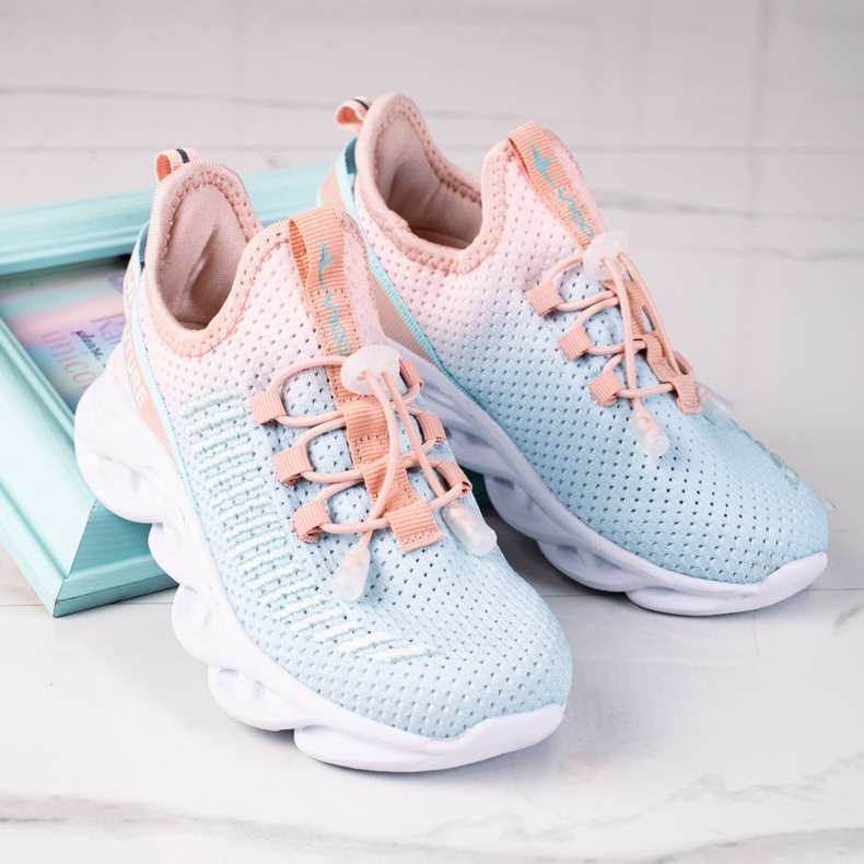 Deportivas infantiles Vico, material bicolor azul rosa 1