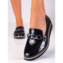 Goodin Mocasines ligeros con cadena dorada negro 2