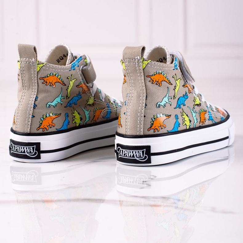 Deportivas altas para niño Shelovet gris dinosaurios 1