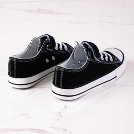 Zapatillas Vico bajas para niños con cordones negros 2