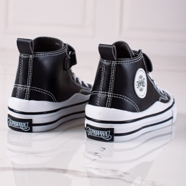 Deportivas altas para niños Shelovet de piel ecológica en color negro 1