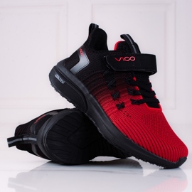 Deportivas infantiles Vico negro claro y rojo 2