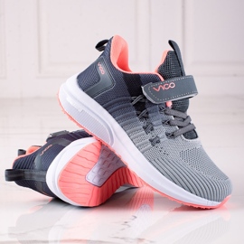 Zapatillas deportivas para niños Vico, gris claro rosado 2