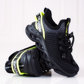 Deportivas infantiles Vico, material bicolor negro gris 2