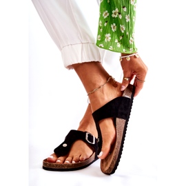 FB1 Pantuflas De Mujer Con Hebilla Negras Elina negro 2 FB1 Pantuflas De Mujer Con Hebilla Negras Elina negro 2