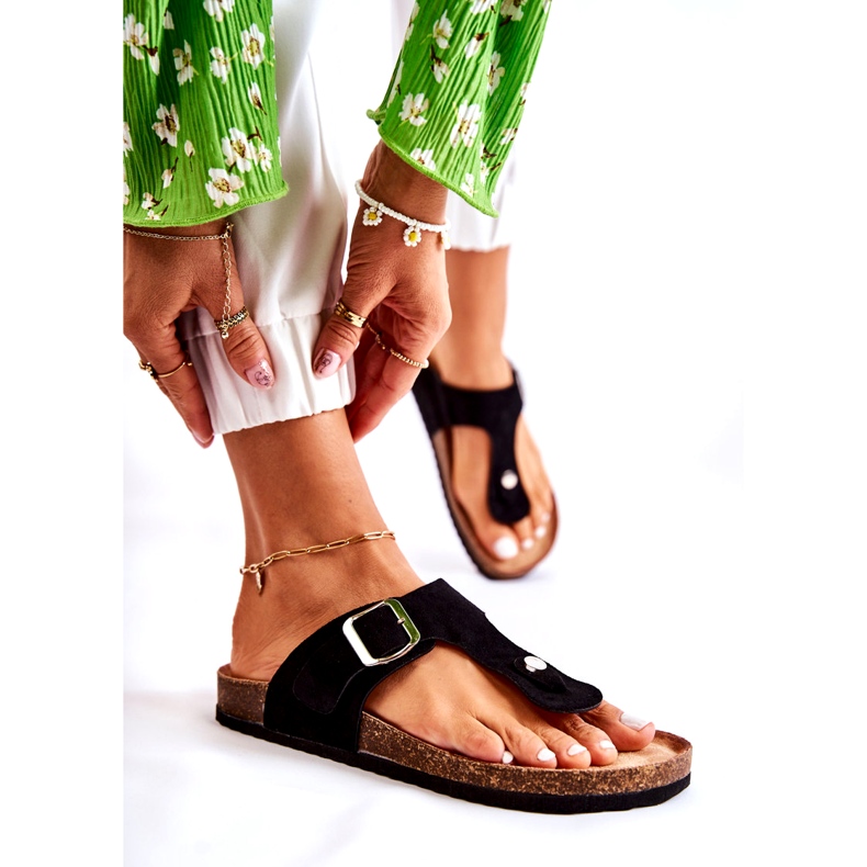 FB1 Pantuflas De Mujer Con Hebilla Negras Elina negro 3 FB1 Pantuflas De Mujer Con Hebilla Negras Elina negro 3