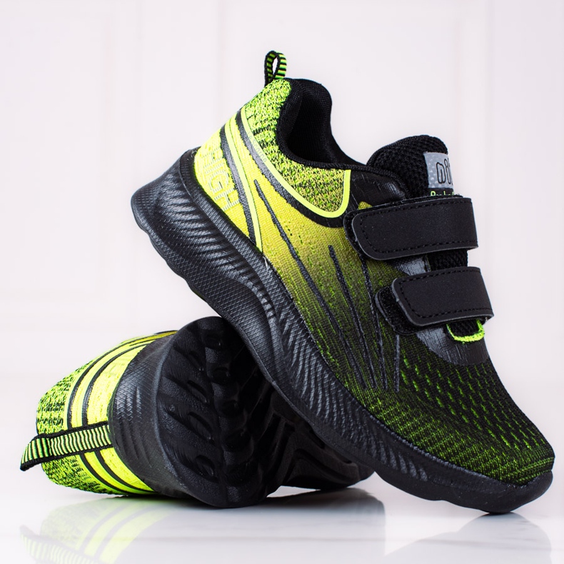 Deportivas de niño Shelovet con doble velcro negro y amarillo 1