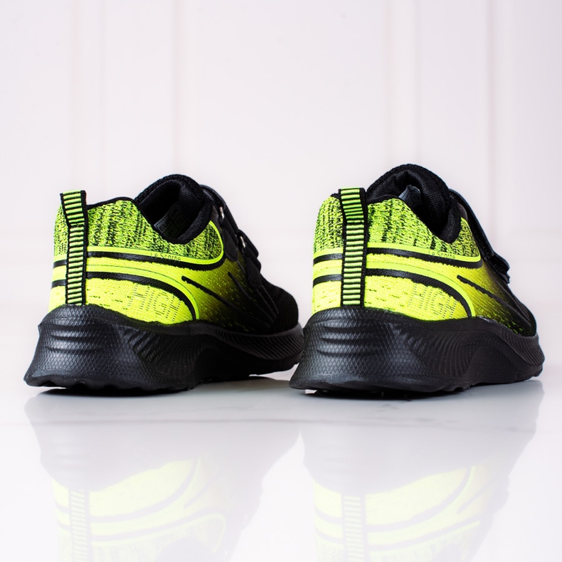 Deportivas de niño Shelovet con doble velcro negro y amarillo 2