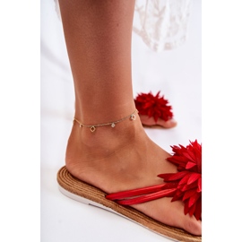 Chanclas de mujer con adorno de tela Eviana rojo 7