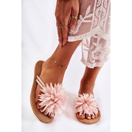 WJ1 Chanclas de mujer con adorno de tela Eviana rosa claro rosado 5