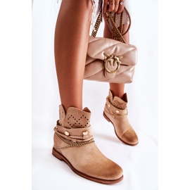 WS1 Botines Ante Cuña Oculta Verine Beige 6