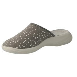 Pantuflas de mujer befado 019D128, gris con lunares 2
