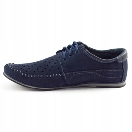 KOMODO Zapatos de verano para hombre, mocasines 875, azul marino. 1
