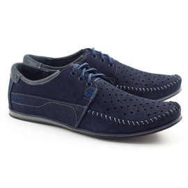 KOMODO Zapatos de verano para hombre, mocasines 875, azul marino. 2