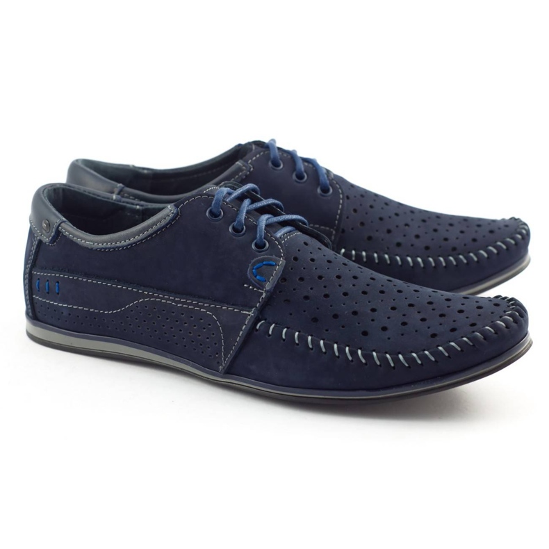 KOMODO Zapatos de verano para hombre, mocasines 875, azul marino. 2