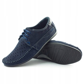 KOMODO Zapatos de verano para hombre, mocasines 875, azul marino. 3