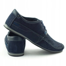 KOMODO Zapatos de verano para hombre, mocasines 875, azul marino. 4