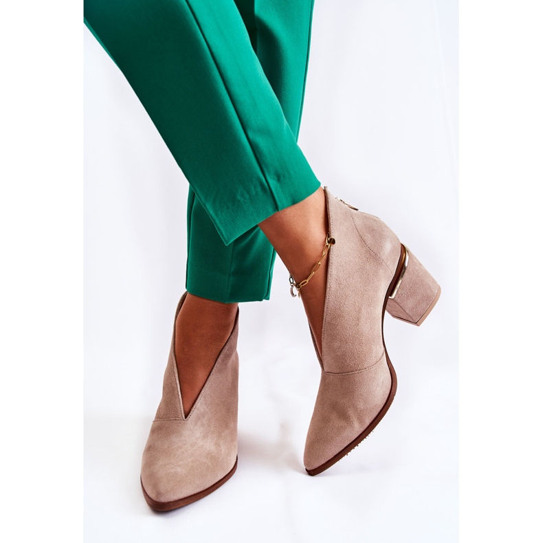 Botines Piel Tacón Alto Laura Messi Beige Claro 2344 2 Botines Piel Tacón Alto Laura Messi Beige Claro 2344 2