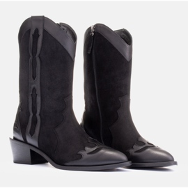 Marco Shoes Botines negros de ante natural 3
