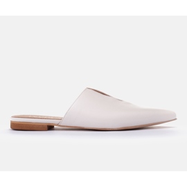 Marco Shoes Babuchas de piel con recorte blanco 1