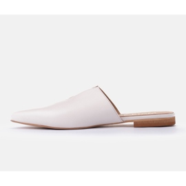 Marco Shoes Babuchas de piel con recorte blanco 2