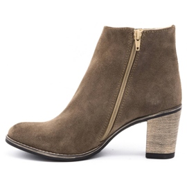 Olivier Botas de cuero para mujeres aisladas con tacones altos de marrón tierra 4