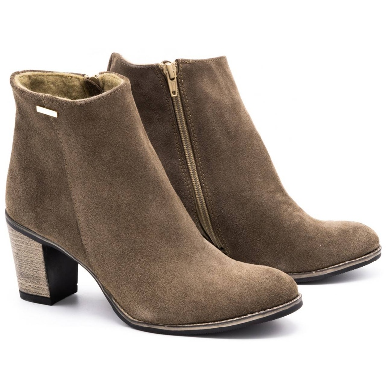 Olivier Botas de cuero para mujeres aisladas con tacones altos de marrón tierra 5