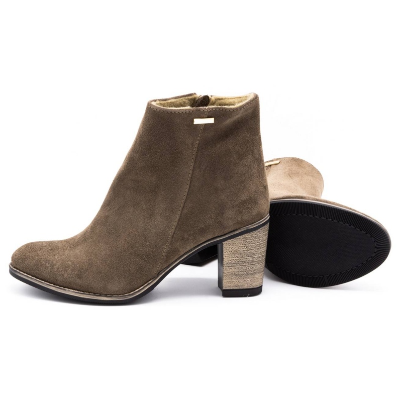 Olivier Botas de cuero para mujeres aisladas con tacones altos de marrón tierra 6